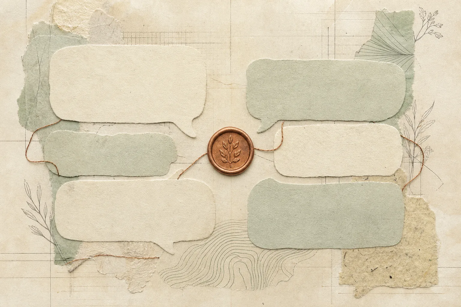 An annotated folio whose copper thread arrives at a visible confirmation point